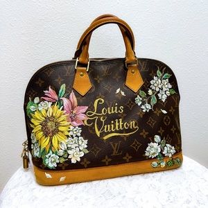 COPY - Authentic Louis Vuitton Alma Pm Handbag hand painted
